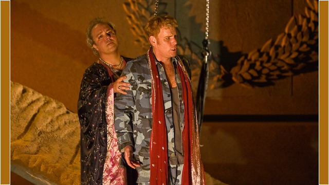 Robert Breault in Troilus and Cressida - St. Louis Opera;
Robert Breault as Pandarus and Roger Honeywell as Troilus Troilus and Cressida - St. Louis Opera